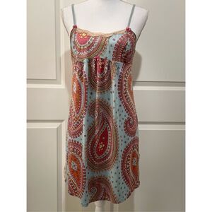 Vintage Betseyville (Betsey Johnson) blue, pink and orange paisley print babydol